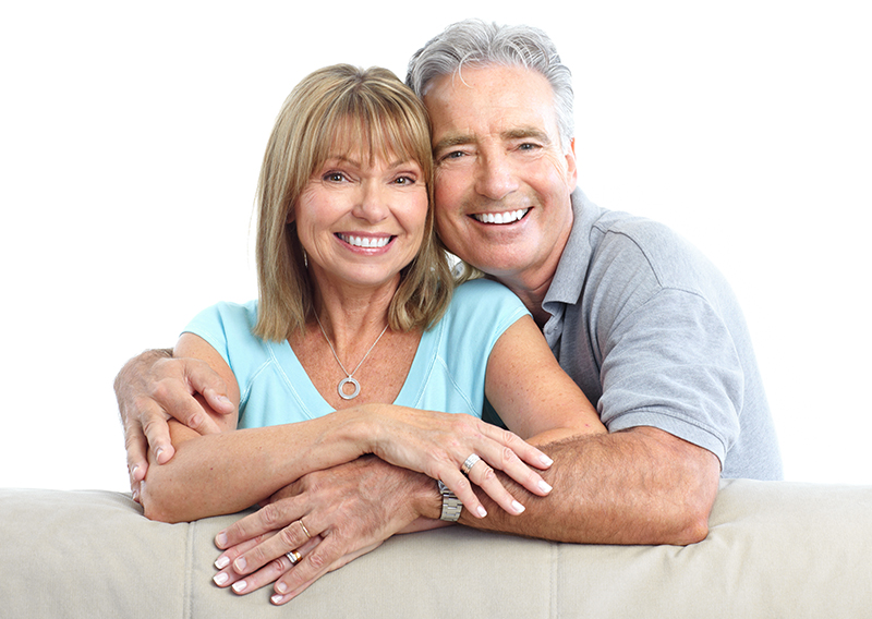 Senior Happy Couple With Dental Implants From Bayhill Dental Care